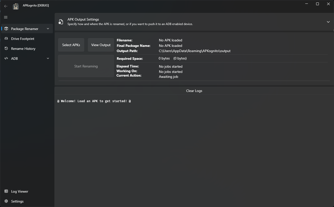 APKognito Main Page Example