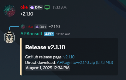 Version command example